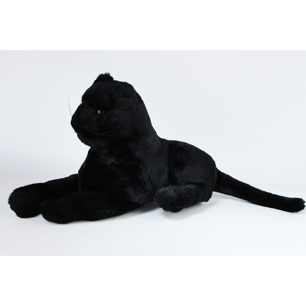 Goffa Black Panther Green Eyes Stuffed Animal Plush 14 Inch Carolina Permian EUC